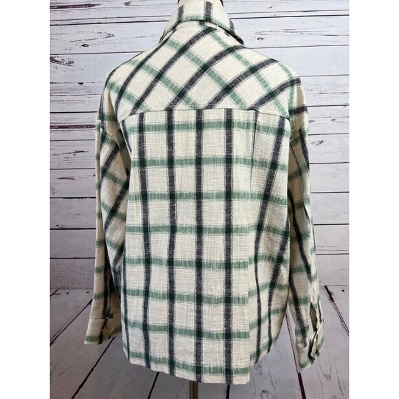 ZARA Shacket Jacket Green Plaid Overshirt Button Front Shirt XS Extra Small - Picture 5 of 12